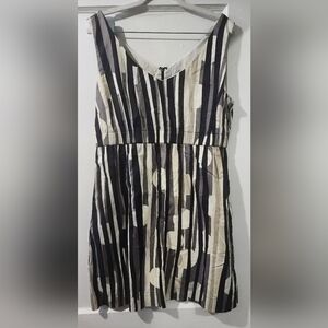 Joe Fresh Black and Cream Striped Mini Dress